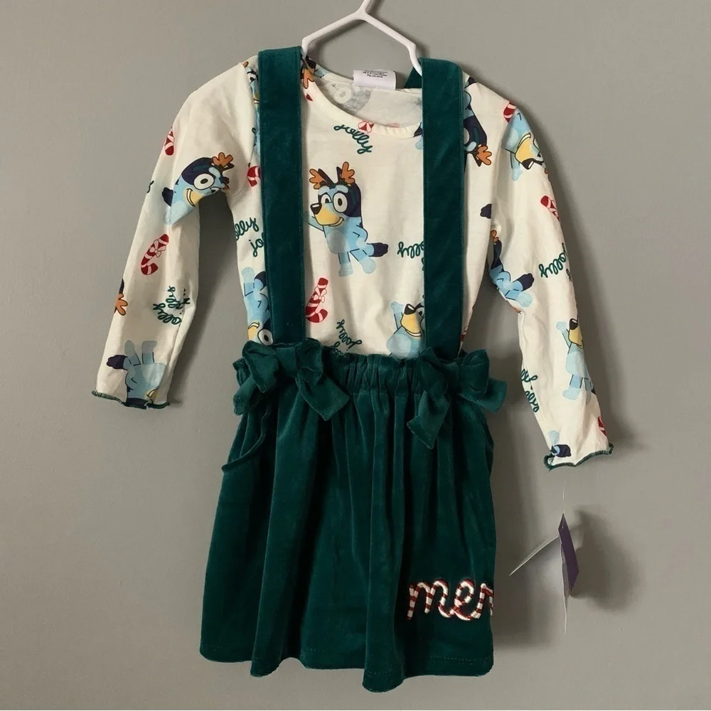 NWT. DISNEY Bluey 2 Piece Top and Skirt Set